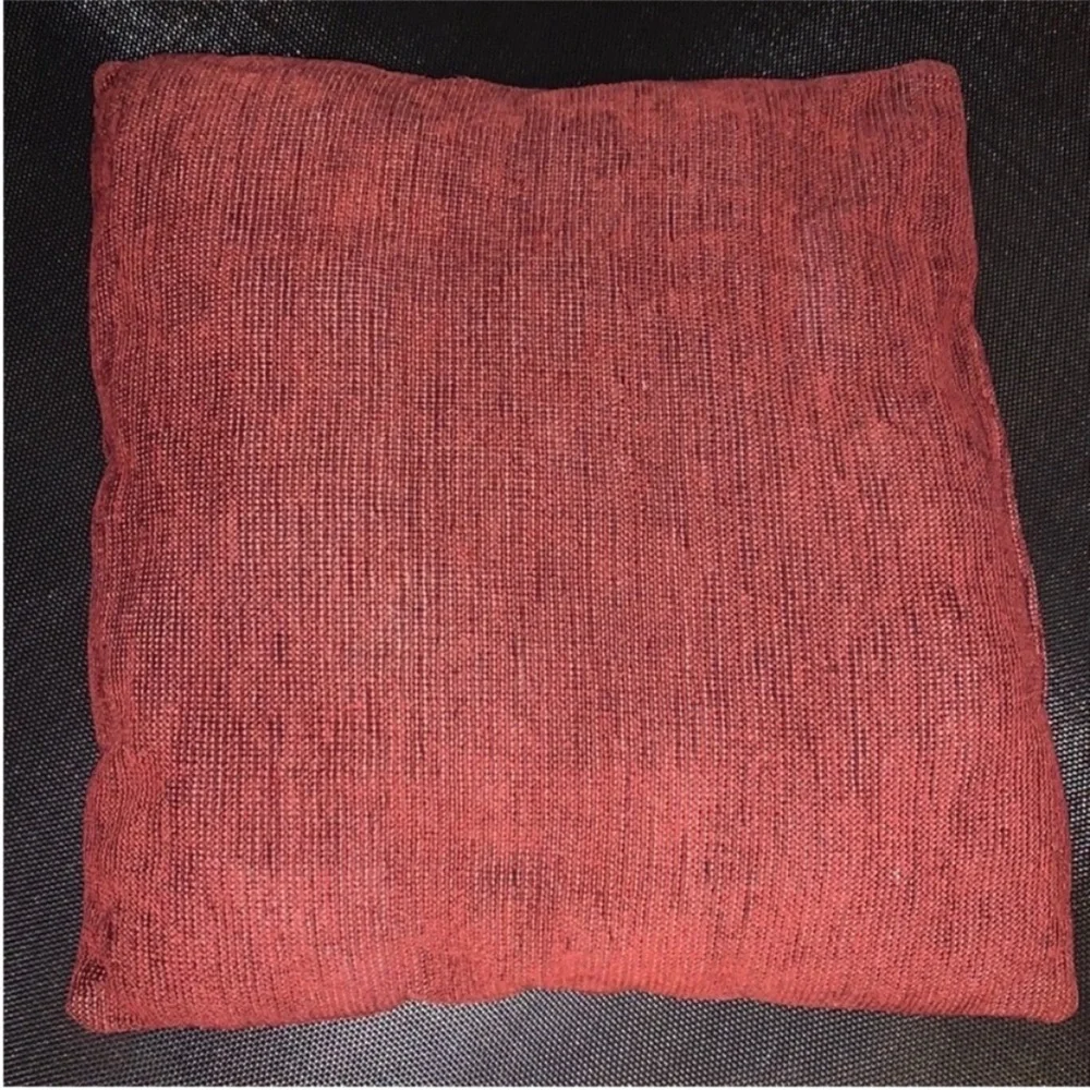 Red Textured Throw Pillow